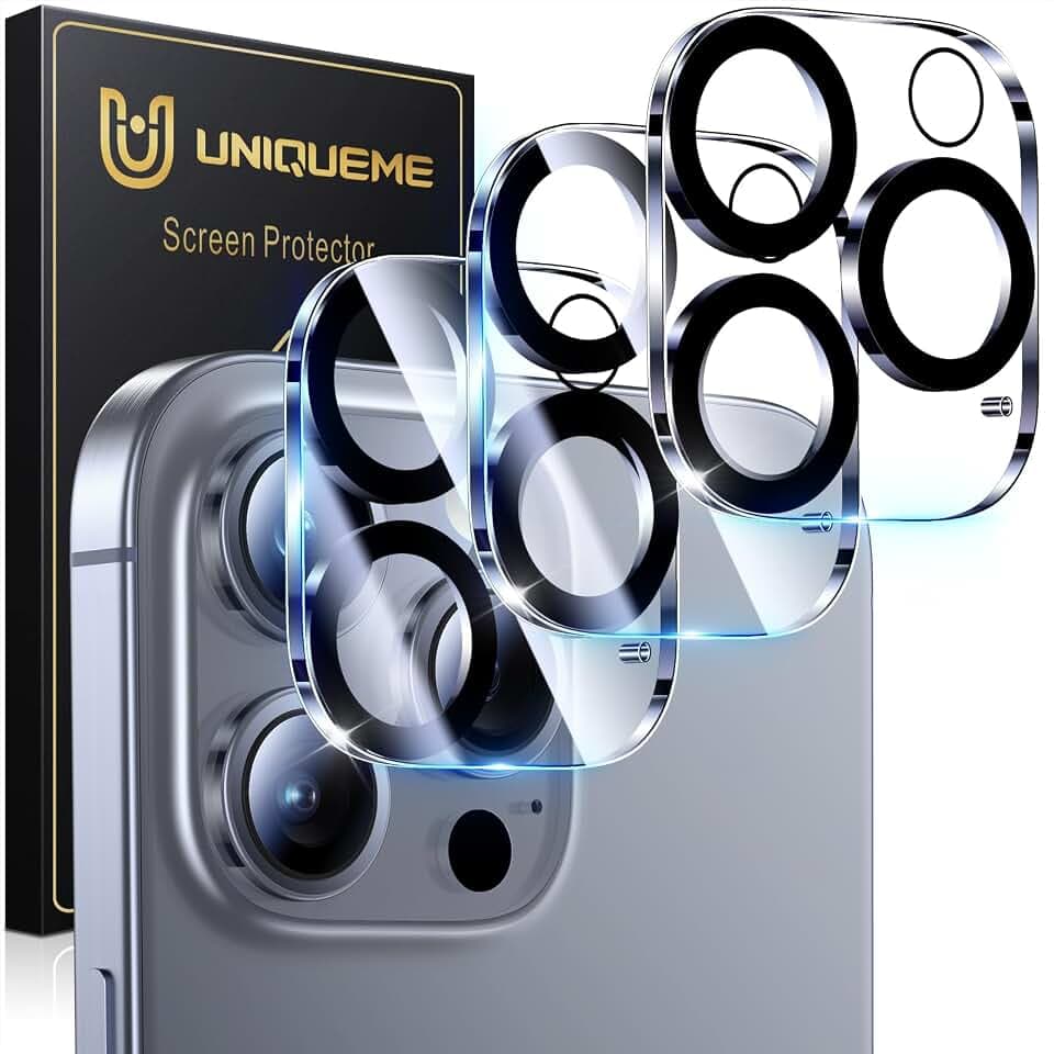 UniqueMe für iPhone 16 Pro/16 Pro Max Kameraschutz - 3 Stück,HD Transparent