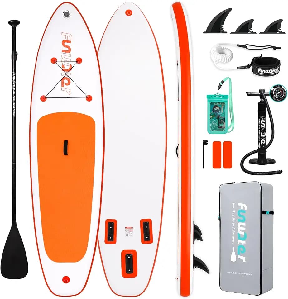 FunWater Inflatable Stand Up Paddle Board with Beginners SUP Accessories