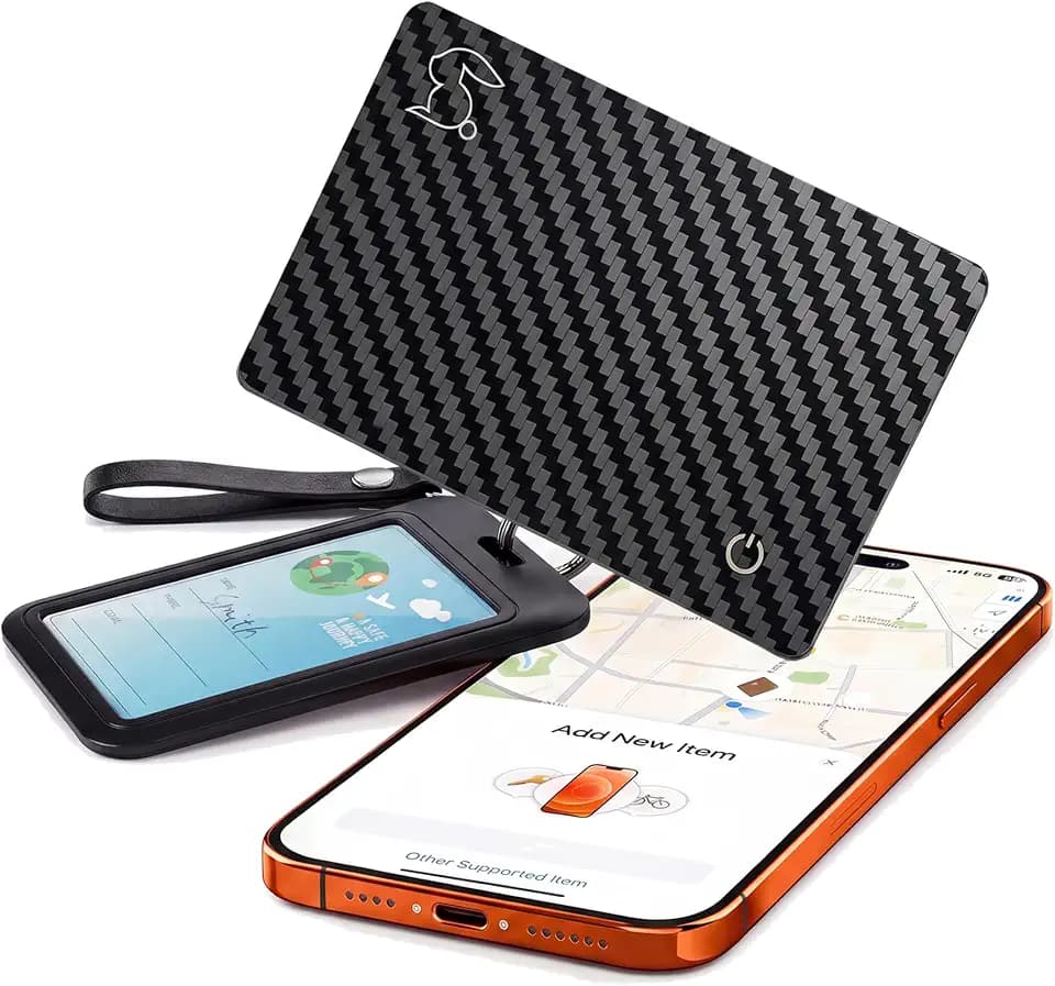 MFi Certified Wallet Tracker Card with Card Holder,Rechargeable Android & iOS Item Finder for Wallets Passport Luggage,Compatible with Apple Find My & Google Find Hub,Ultra Slim