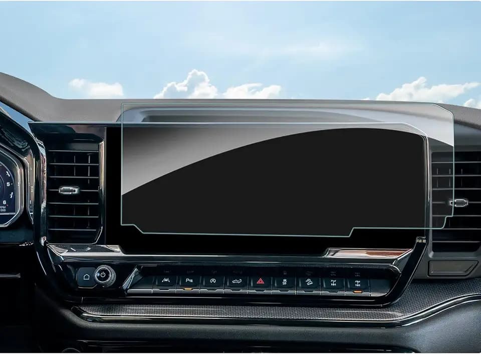 SHAOHAO 2025 2026 Chevy Silverado 1500 Screen Protector Matte for 2022-2024 2025 2026 Chevy Silverado & GMC Sierra 1500 2500HD 3500HD Accessories 13.4 inch Tempered Glass Anti Glare & Fingerprint