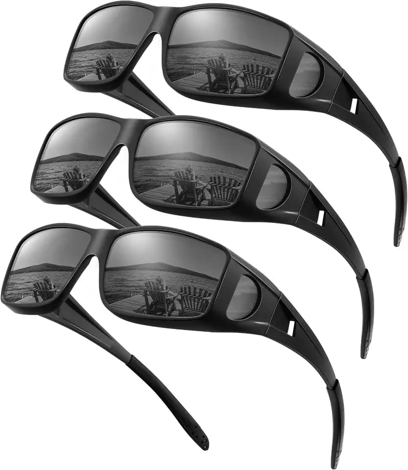 KALIYADI Sunglasses Fit-Over-Glasses Polarized Sunglasses-Men: Wrap Around Sun Glasses Womens with UV Protection for Driving