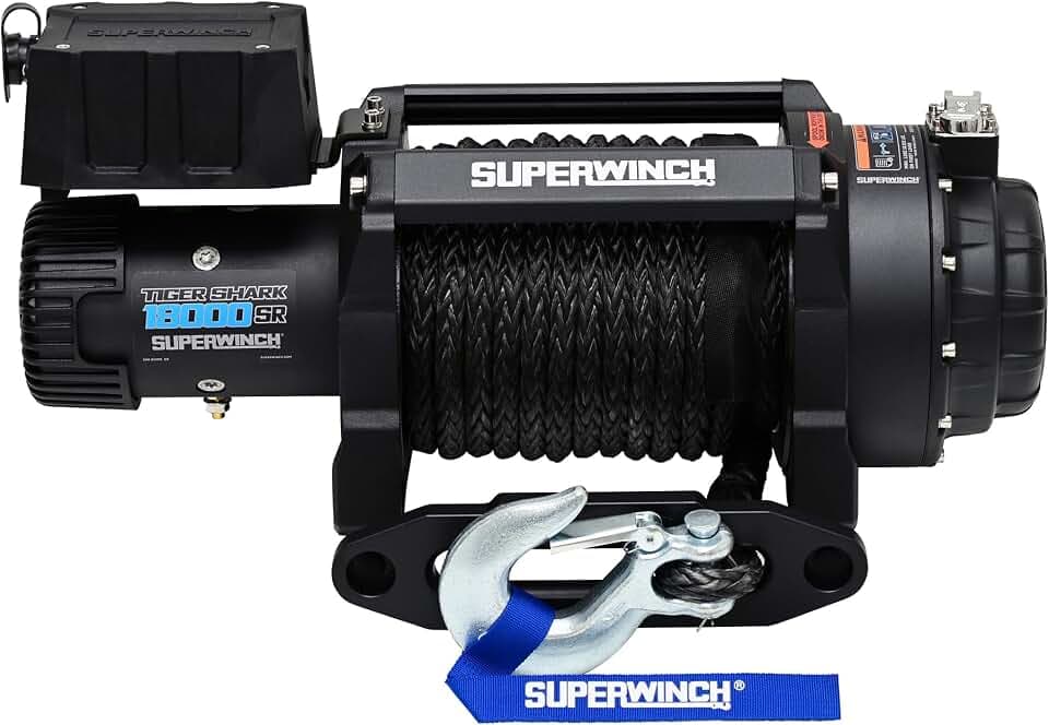 Superwinch 1518001 Tiger Shark 18000SR 12V DC Winch 18,000lb/8165kg