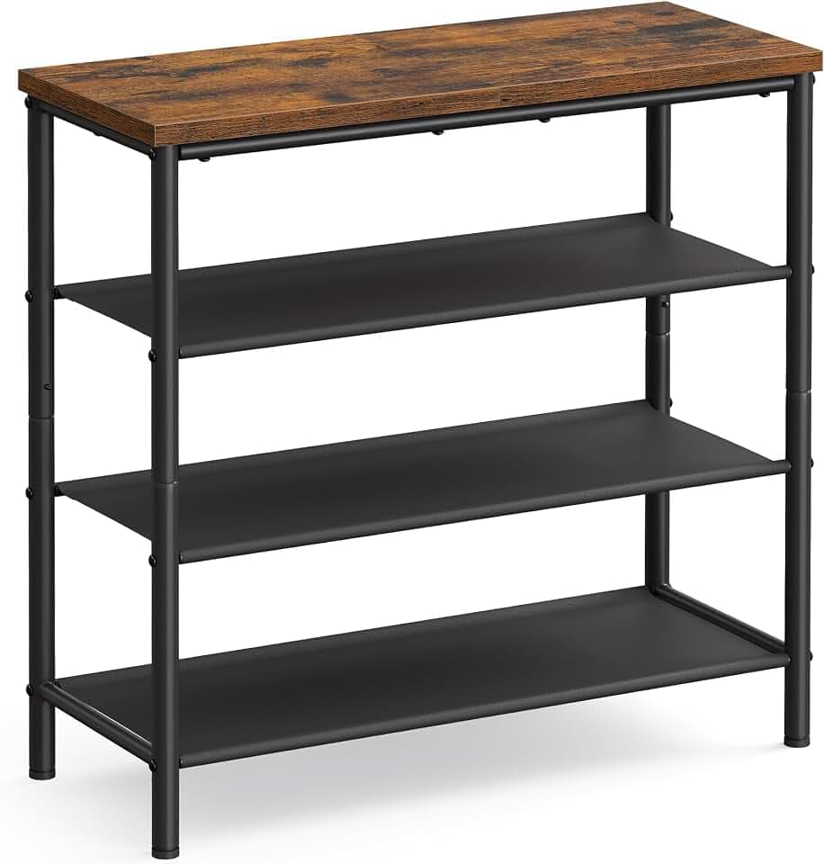 VASAGLE 4-Tier Shoe Rack, 9-12 Pairs, Steel Frame