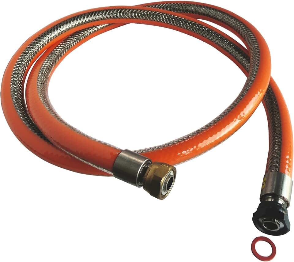 Somatherm B607-10 Schlauch, Edelstahl, Butan/Propan, 1,00 m (unbegrenzte Lebensdauer), Grau