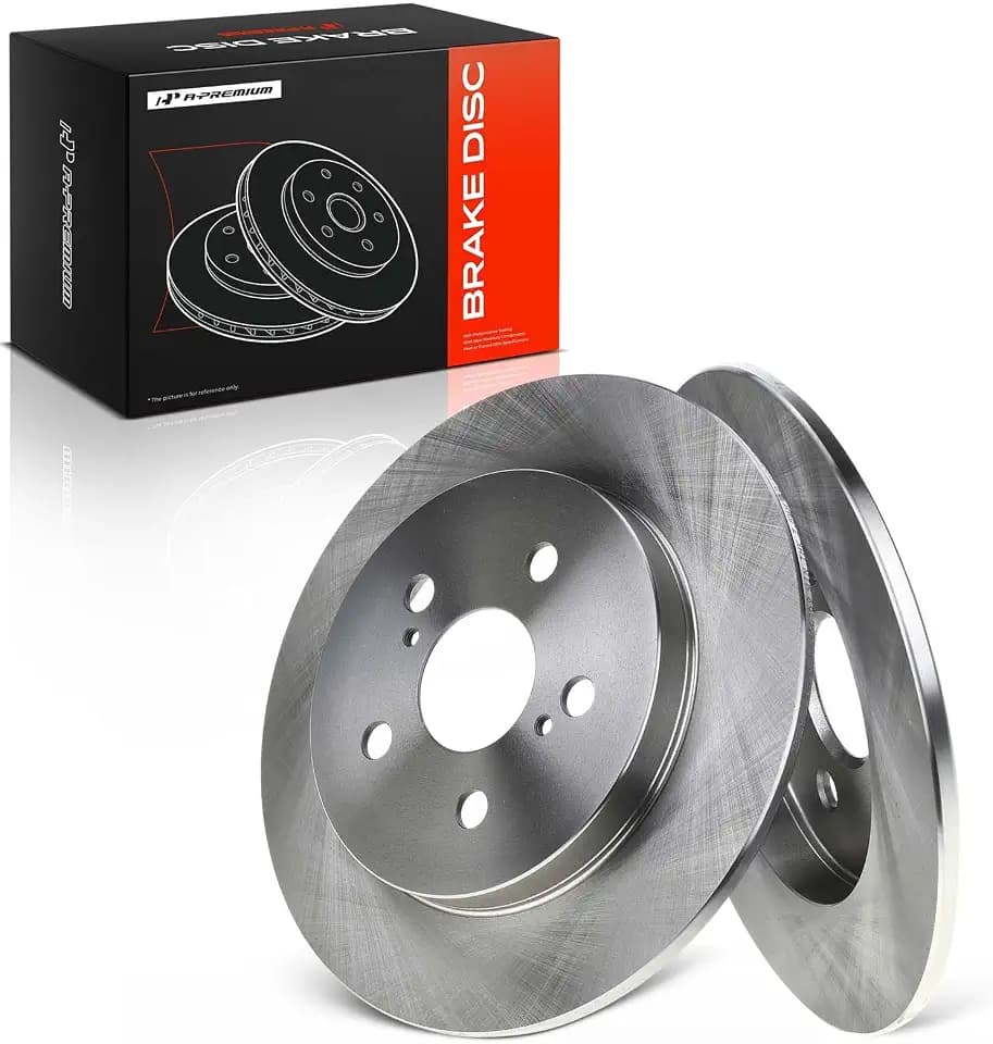 A-Premium 10.20 inch (259mm) Rear Solid Disc Brake Rotors, 2-Pack