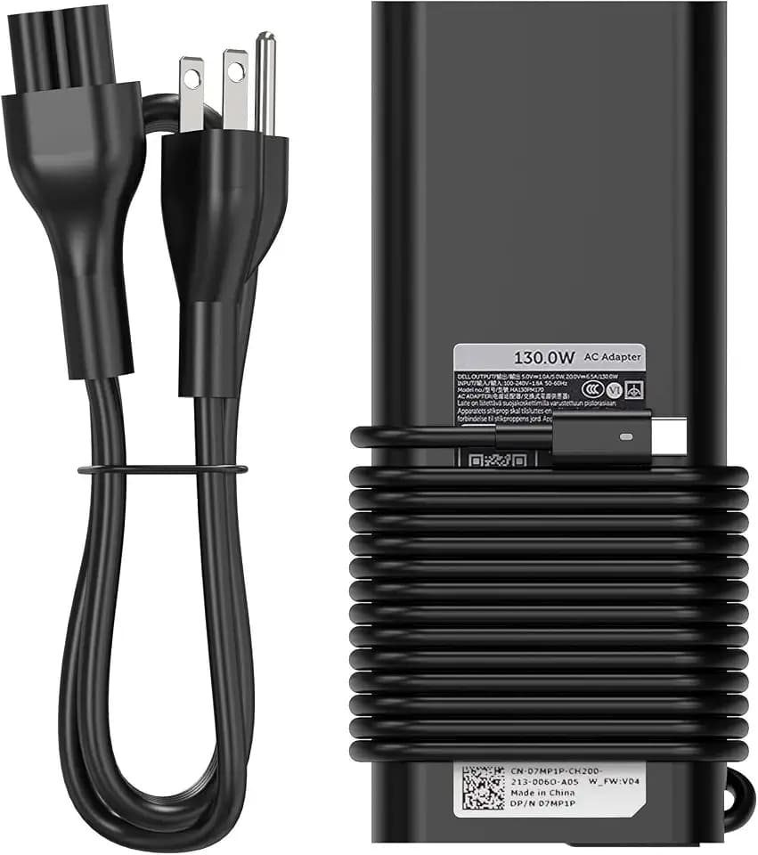 BULL-TECH 130W USB C Type C Laptop Charger Compatible with Dell Xps 17,Precision 5530 5550 2in1,XPS 15 9575 2in1,Latitude 9410 9510 7410 5420 7310 7210