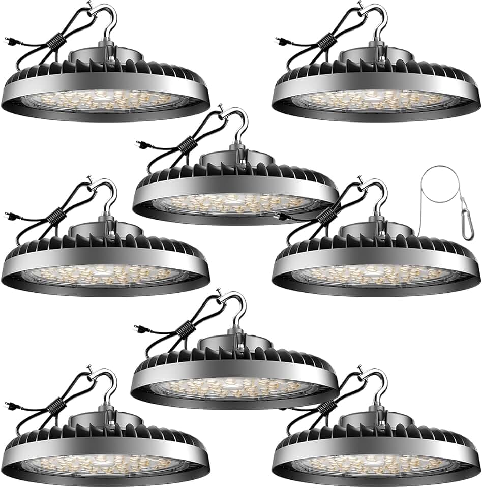 Lightdot 8Pack UFO LED High Bay Lights, Plug & Play, 250W, 37500LM, 5000K