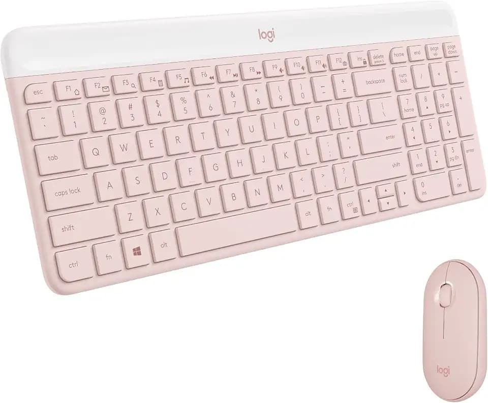 Logitech MK470 Slim Wireless Combo Compact Keyboard and Mouse - Rose