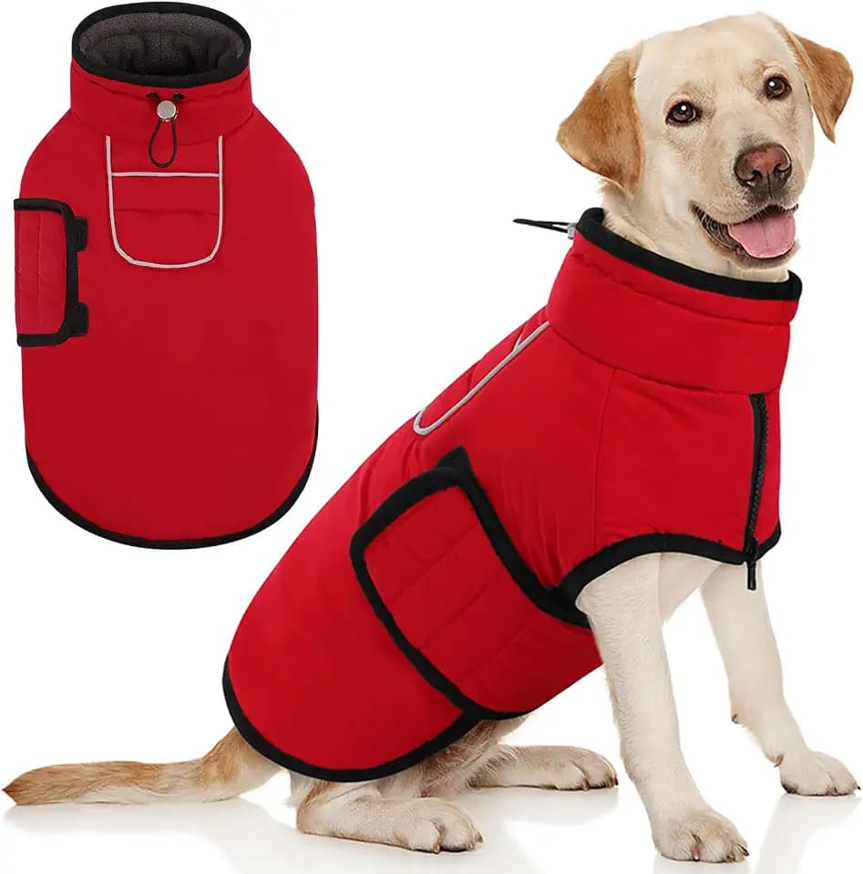 AOFITEE Hundejacke Große Hunde Warme Winter Hundemantel mit Geschirröffnung