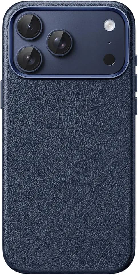 JETech Vegan Leather Case for iPhone 17 Pro Max, Deep Blue