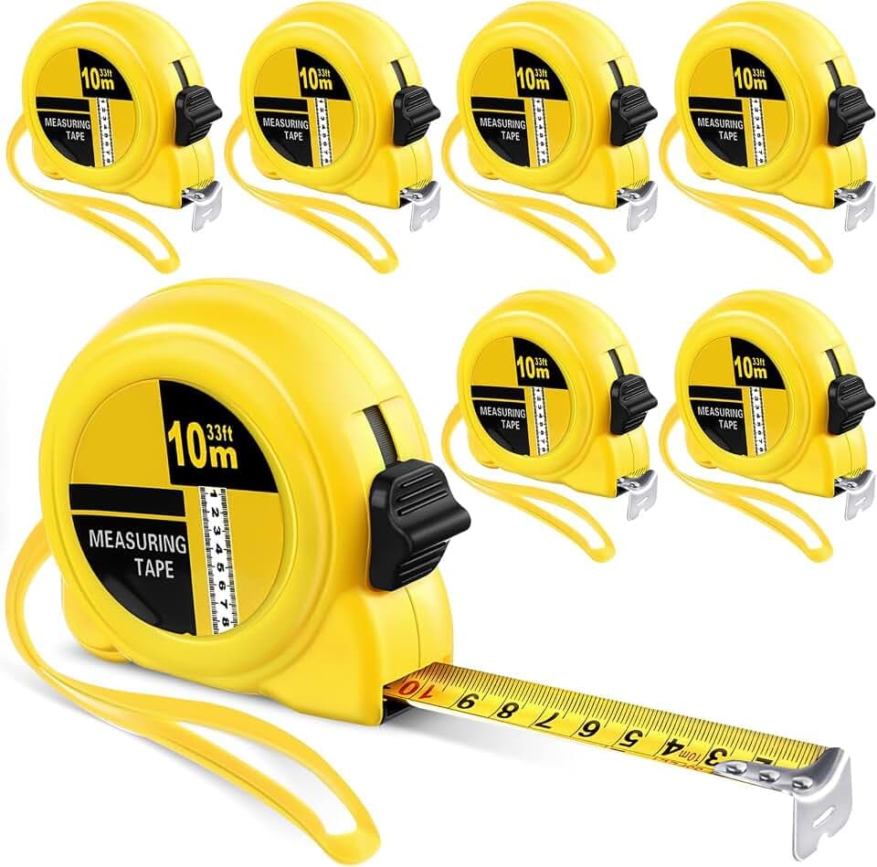 Copkim 6 Pcs Tape Measure 33 Ft/ 10 M Retractable Inch/Metric Scale Measuring Tape Self Locking Steel Tape for Handicraftsmen Carpenters Architects