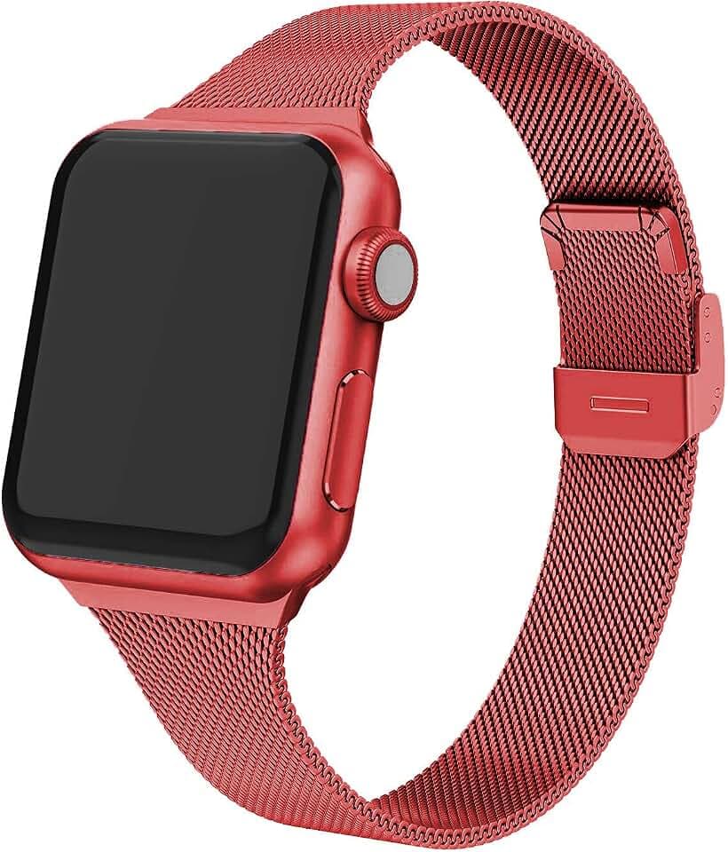Metall-Armband kompatibel mit Apple Watch 38 mm 40 mm 41 mm 42 mm 44 mm 45 mm, Edelstahl-Armband für iWatch Series 7/SE/6/5/4/3, 42mm 44mm 45mm, Edelstahl, Ohne Stein
