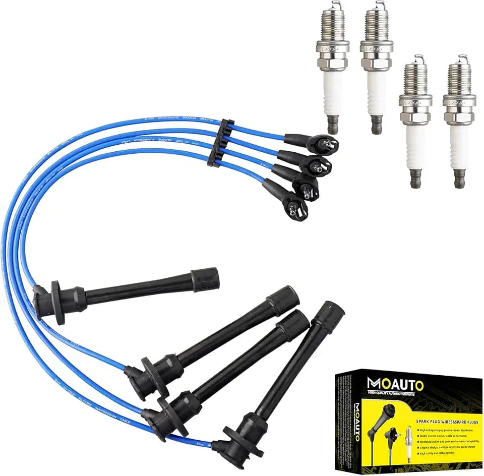 Set of 4 PCS Iridium Spark Plugs with Wire Set 671-4146 55900 4447 RC-TX72