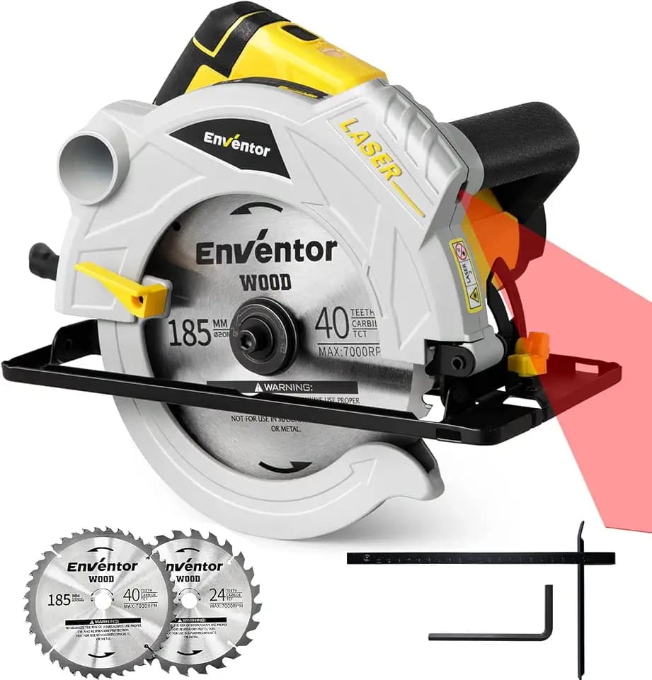Enventor Handkreissäge mit Laserführung, 1500W, Schnitttiefe 65mm