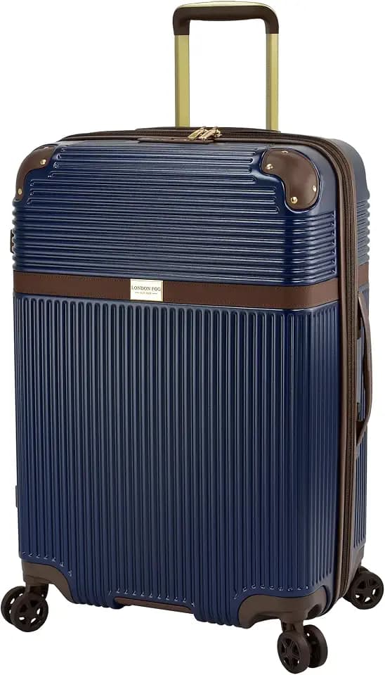 London Fog Brentwood IV 25" Expandable Spinner Hardside Suitcase, Midnight Blue