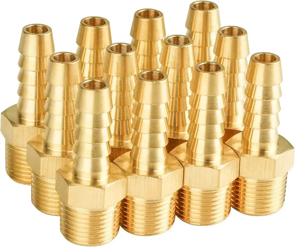 SUNGATOR 12-Pack 3/8" Air Hose Fittings, Brass Hose Barb Fitting, Adapter