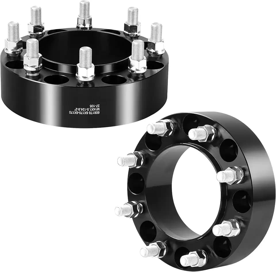 YIZBAP 2PCS 8x170 Hubcentric Wheel Spacers, 2 inch 8x170mm Wheel Spacers 124.9mm Hub Bore with 14x1.5 Thread Pitch for 2003-2023 F250, F350, 2003-2023 F250 Super Duty, F350 Super Duty, Excursion