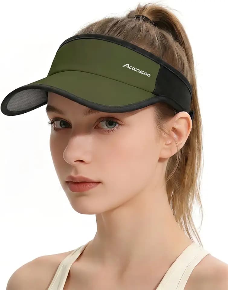 Acozycoo Sports Sun Visors for Women Men, Hard Brim UV Protection Visor Hat, Cooling Cap for Golf Tennis Running