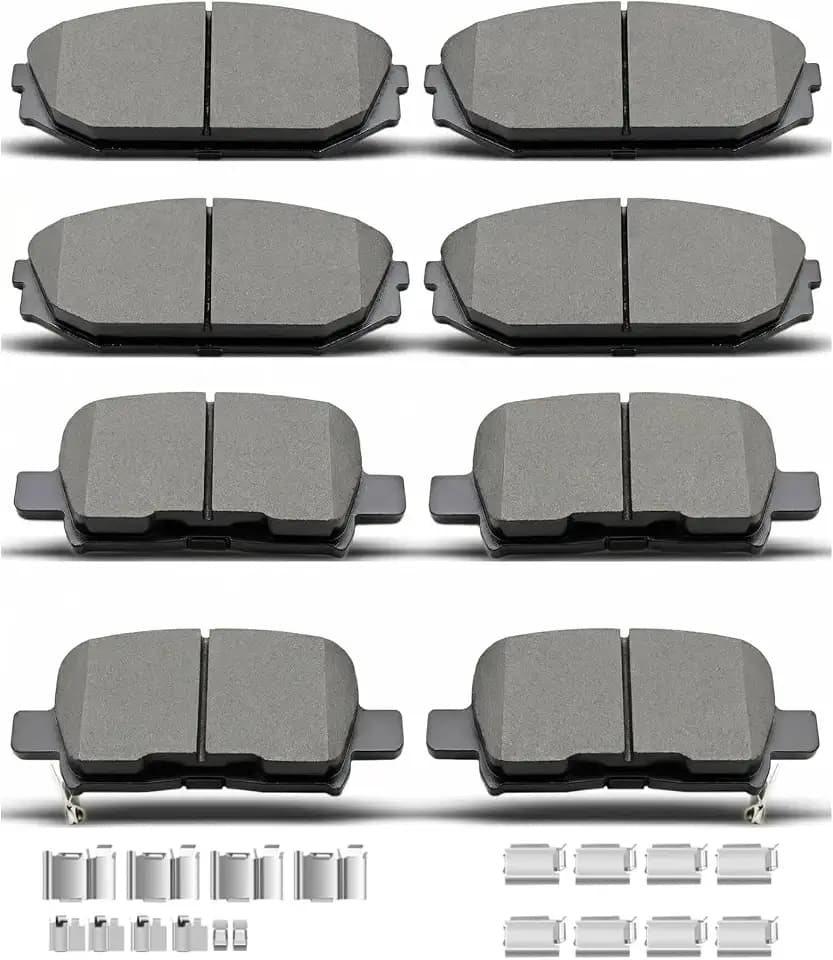 Front Rear Brake Pads w/Clips Fits for 01-02 Acura MDX,02-04 Honda Odyssey