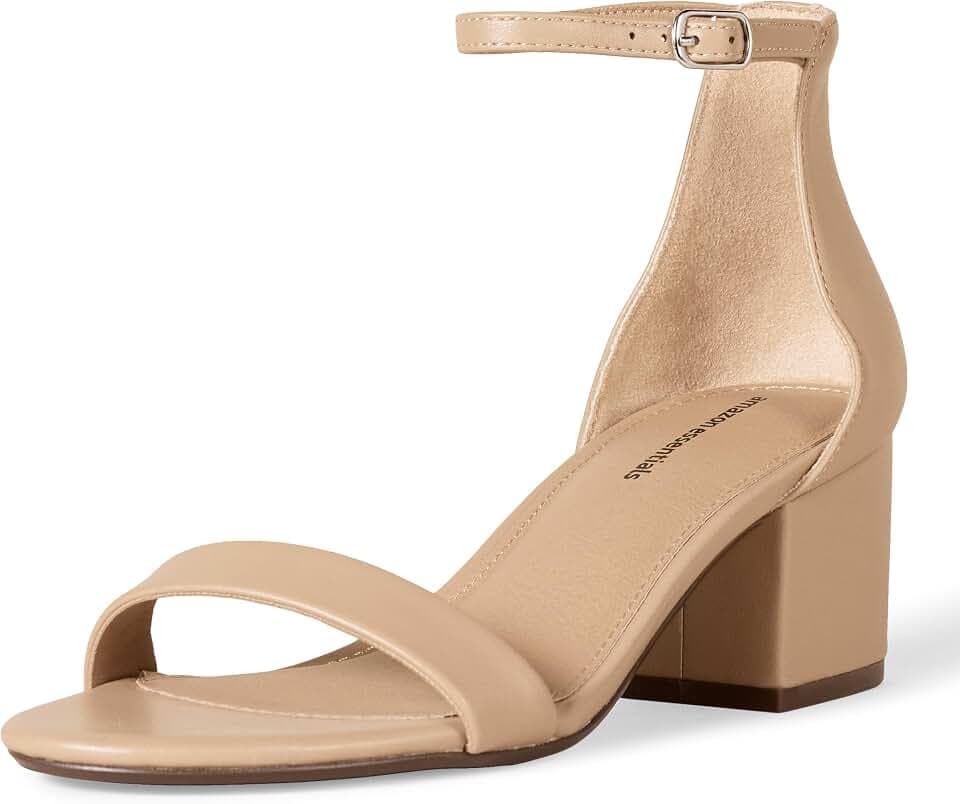 Amazon Essentials Damen Sandaletten mit Absatz und Zwei Riemchen