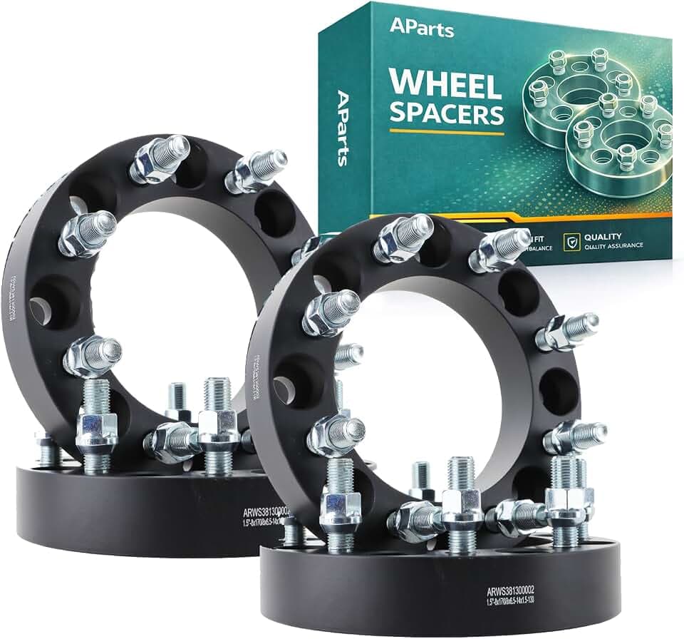 AParts 2inch 6x5.5 (6x139.7mm) Hub Centric Wheel Spacers - 2Pcs Aluminum Tire Spacer for Tacoma, 4Runner Tundra Fortuner, FJ Cruiser - 50.8mm, 106mm Hub Bore, M12x1.5 Studs