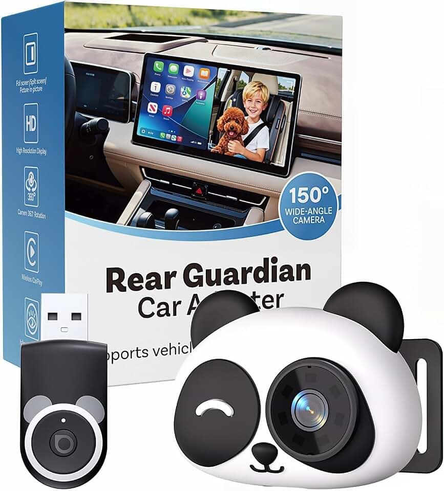 Wireless CarPlay Baby Car Camera with Night Vision, Split Screen, 1080P HD