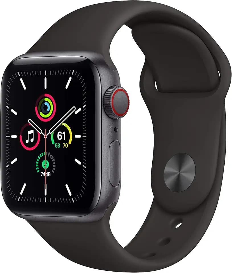 Apple Watch SE (GPS + Cellular, 40mm) - Space Gray Aluminum Case with Black Sport Band