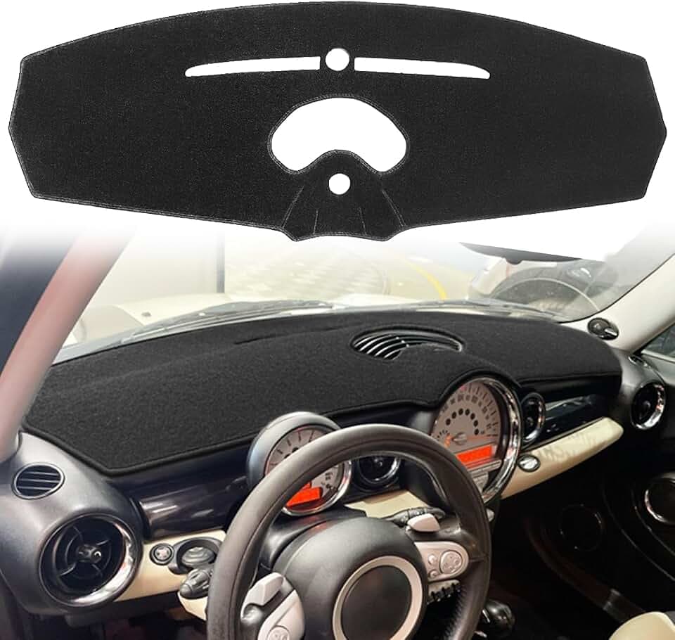 Dash Cover Mat Fit for Mini Cooper R55 R56 R57 R58 R59 (Black) R55