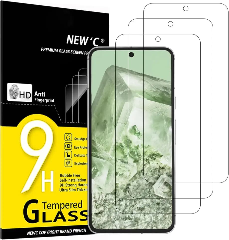 NEW'C 3 Stück für Google Pixel 8 für Panzerglas, Frei von Kratzern, 9H Härte, HD Displayschutzfolie, 0.33mm Ultra-klar, Ultrabeständig