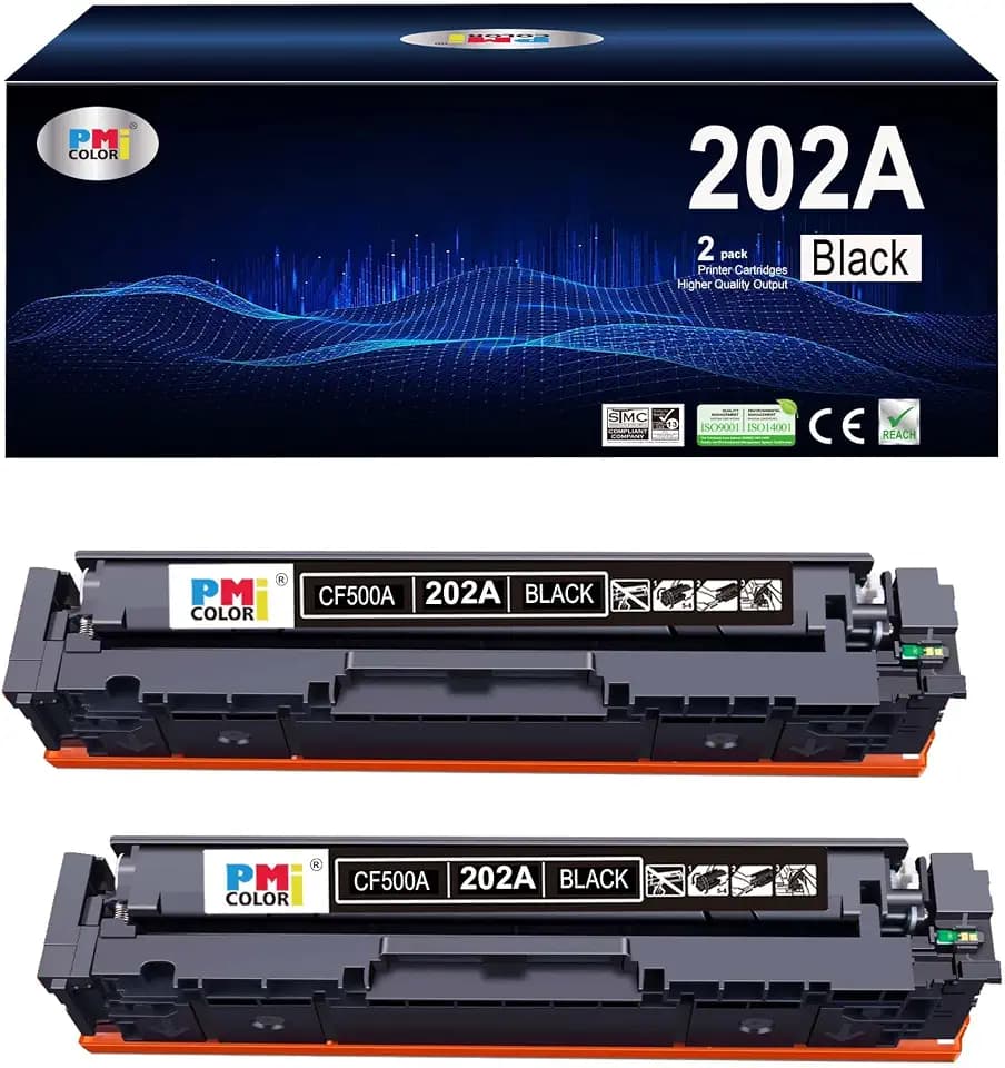 202A Black Toner Cartridge CF500A for HP 202A M254dw M281cdw,M281fdw 2Black