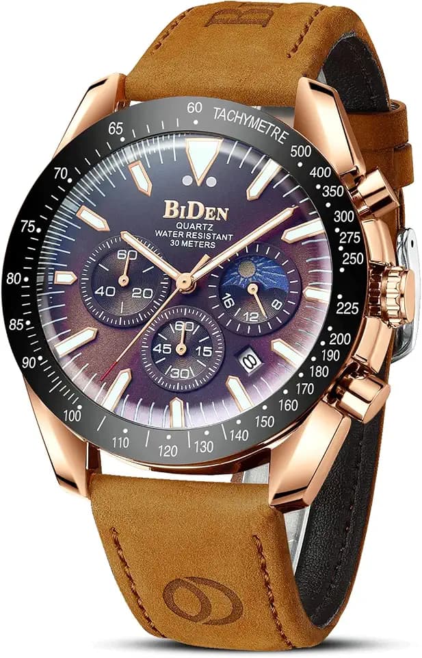 Uhren Herren Edelstahl Chronograph Herrenuhr Wasserdichte Quarz Armbanduhr
