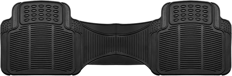 FH Group Car Floor Mats - Heavy-Duty Rubber Floor Mats for Cars, Universal Fit Rear Set, Trimmable Automotive Floor Mats, ClimaProof Floor Mats For Most Sedan, SUV, Truck Floor Mats Black