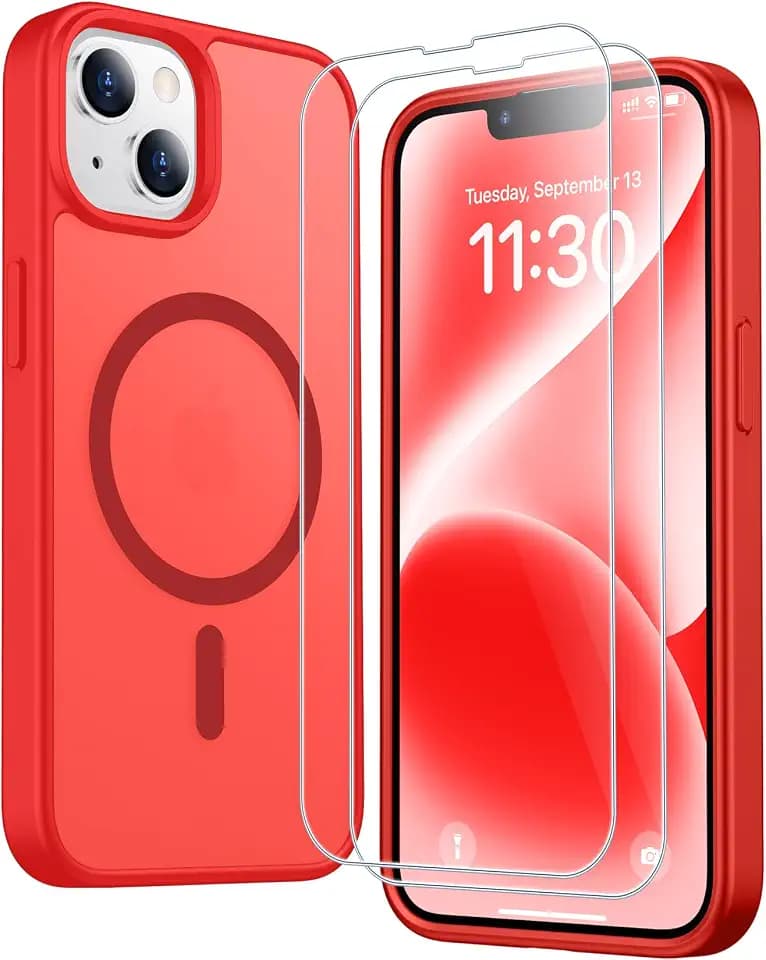 SPIDERCASE Magnetic for iPhone 13 Case for iPhone 14 Case,Red