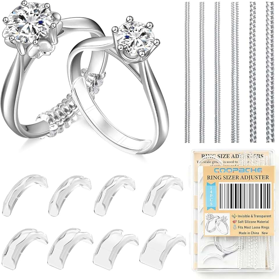 14 Stück Ringverkleinerer Unsichtbar Ring Verkleinerung für Breite Ringe