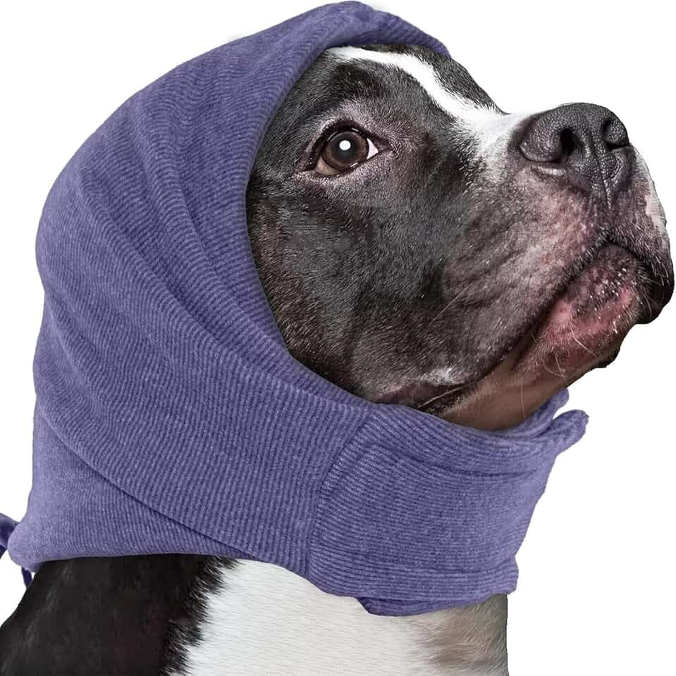 IECOii Hunde-Ohrenschutz Snood gegen Lärm und Angst, Hunde-Ohrenschutz für Bad, Trocknen und Pflege, Hunde Katzen beruhigende Haube, Hunde-Ohrenschützer für Feuerwerk, Haustier Hals- und Ohrenwärmer