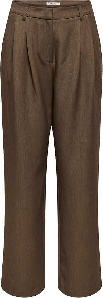 ONLY Damen Onlhattie Hw Pleat Mel STR Pant TLR Only Female Hose Onlhattie Gerade Geschnitten, Verjüngt Hose