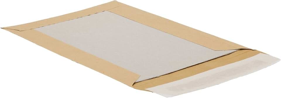 POSTHORN Papprückwandtasche (100 Stück), haftklebende Versandtasche mit Papprückwand, braune Versandtaschen mit Rückwand aus Graupappe für starken Halt, 420x320 mm, 120/450g/m², Mittel