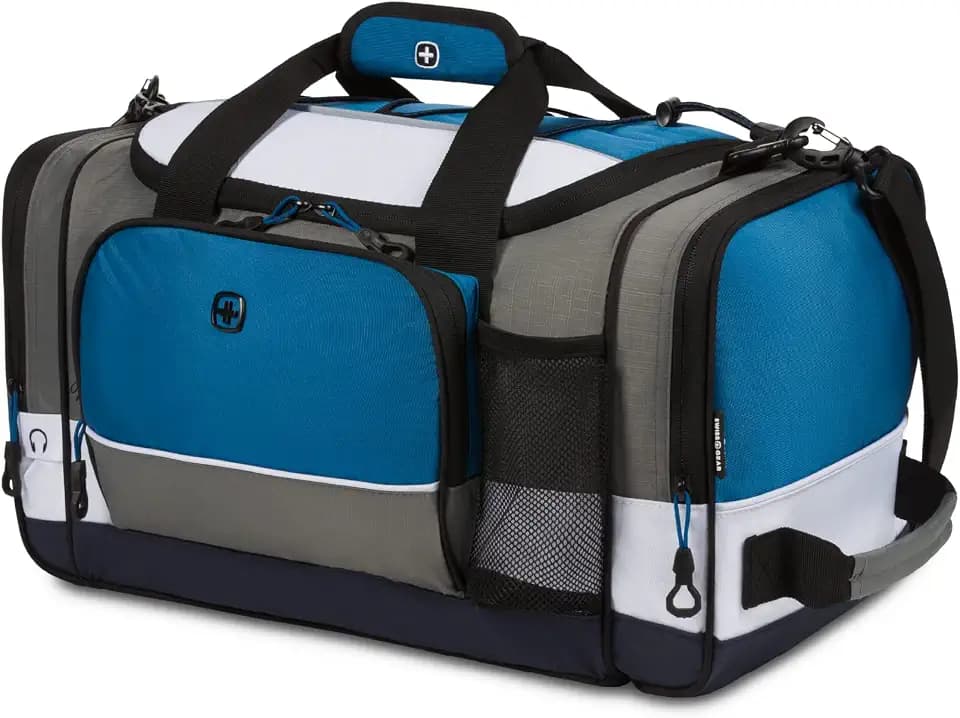 SwissGear Apex Duffle Bag for Travel and Gym with Bungee-Cord System