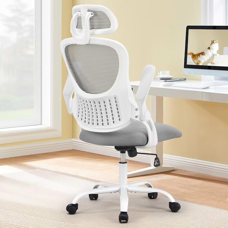 Sweetcrispy Computer Desk Chair, Mesh Office Chair with Lumbar Support