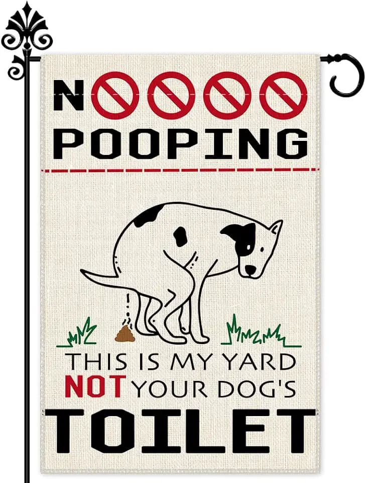 Hafhue Funny No Pooping This Is My Yard Outdoor Garden Flag 12.5x18 In