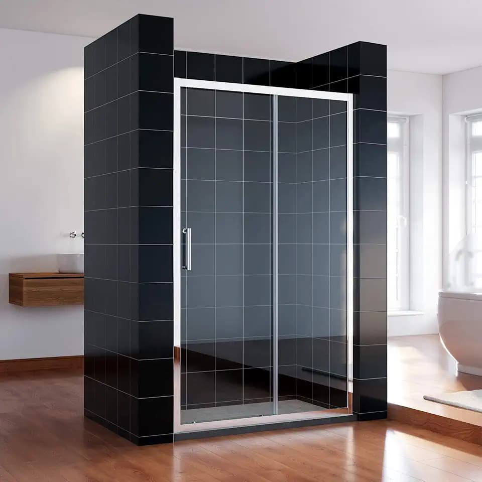 SONNI Duschkabine mit Schiebetür aus 5 mm ESG-Glas, 120 × 185 cm