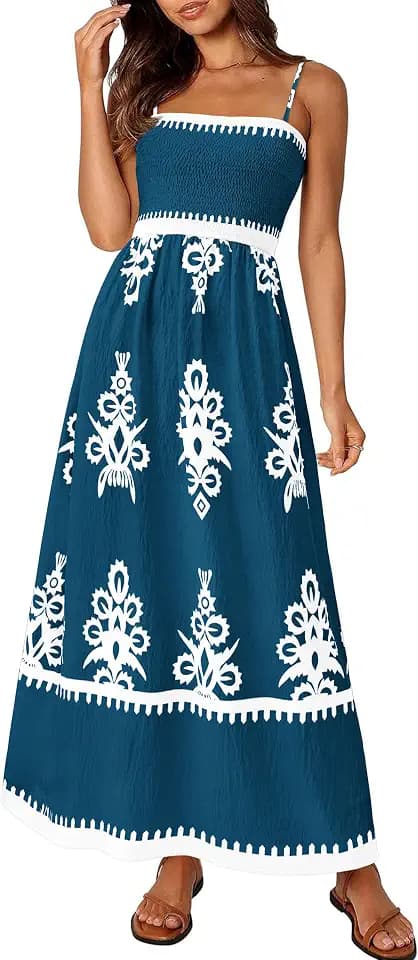 PRETTYGARDEN Women's Summer Boho Maxi Dress Floral Sundresses