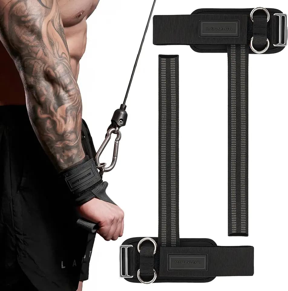 MANUEKLEAR 2-in-1 Zughilfen Krafttraining mit D-Ringen für Kabelzuggeräte