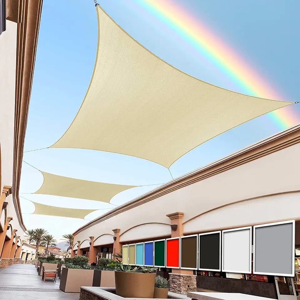 Royal Shade 8' x 10' Beige Rectangle Sun Shade Sail for Outdoor Patio