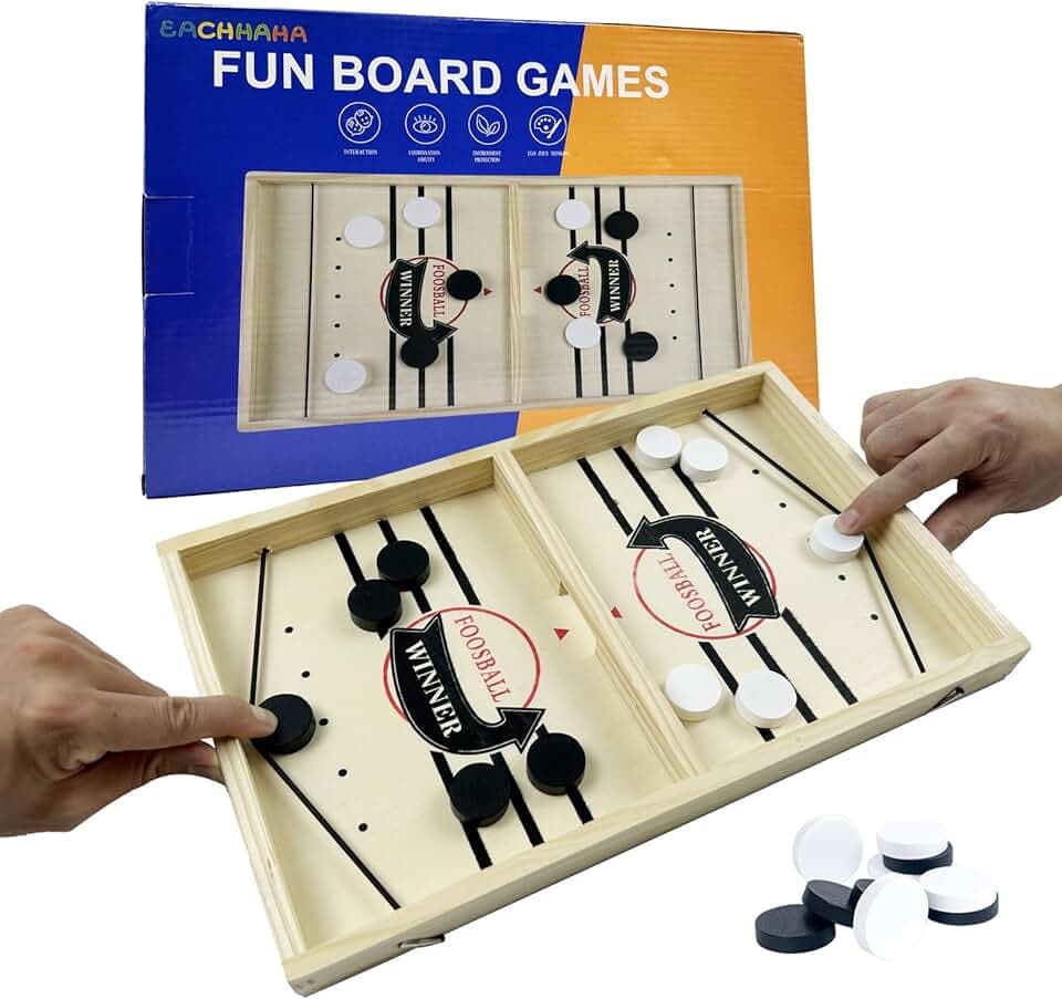 Sling Puck Spiel,Hockey brettspiel,Tischhockey,Doppelkampf Schnell Bouncing Brettspiel,Portable Schachbrett Set-Passendes Geschenk