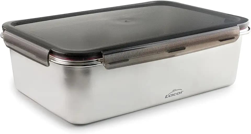 Lacor 64676 - Ecoinox Pro Airtight Tupper, 6,5 L, Edelstahl 18/10 mit D...