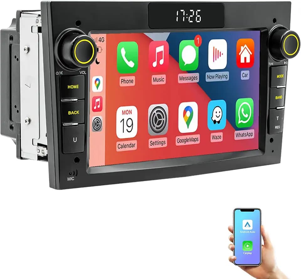 Auto-Stereo kompatibel mit Opel Vauxhall Corsa Astra Vectra Zafira Antara, Android 2G+64G, Kabelloses CarPlay & Android Auto, Bluetooth, 7 Zoll LCD-Display, GPS, RDS, WiFi