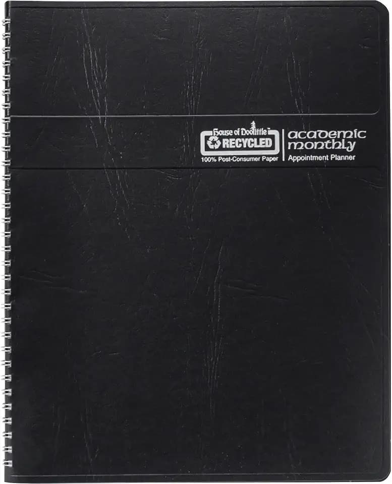 House of Doolittle 2 Year Monthy Planner, January 2027 to December 2028, 1 Month Double Page Layout, 6.9" x 8.75", Black Cover