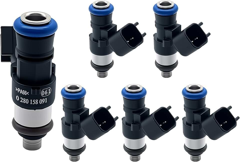 0280158091 Fuel Injectors Set of 6 Compatible with Ford Fusion 2010-2012, Taurus 2008-2012, Edge 2007-2010, Flex 09-10, Taurus X 08-09, for Lincoln MKS, MKT, MKZ, MKX 07-12 3.5L 3.7L V6 —4Hole