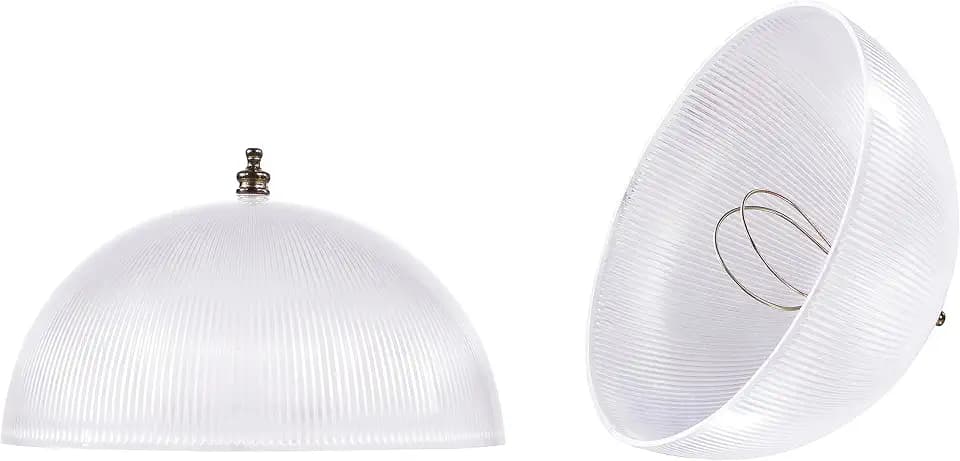 Aspen Creative 28007-75-2, Clip-on Dome Shade in Clear Finish, 8" Diameter x 4" Height, 2 Pack